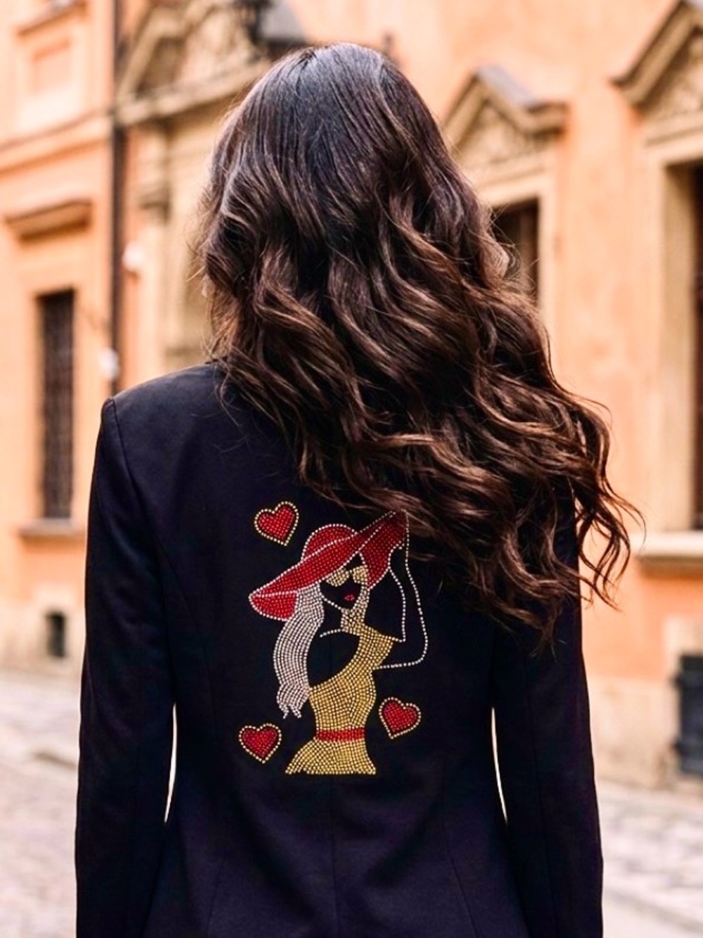 Women's Couture Ralph Lauren Black Blazer with crystal embellishment